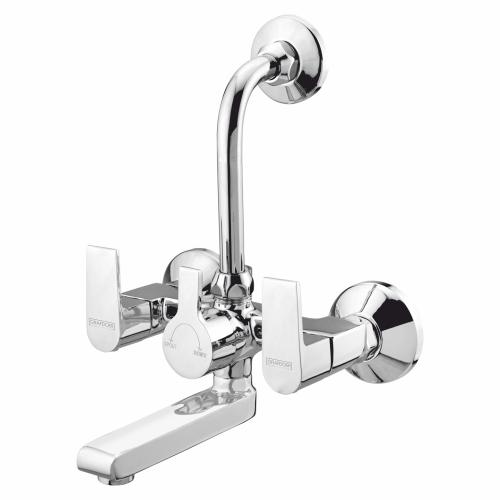 Wall Mixer with Provision for Overhead Shower with L-Bend Pipe Chrome
